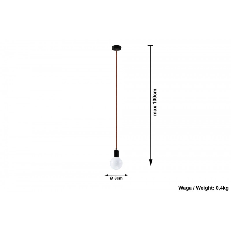 Lampa Wisząca EDISON Szara