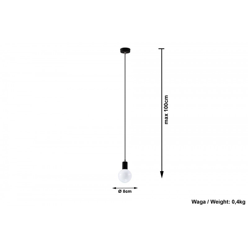 Lampa Wisząca EDISON Czarno-Biała