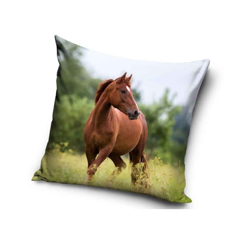 Poduszka mikrofibra 40x40 Koń brown 