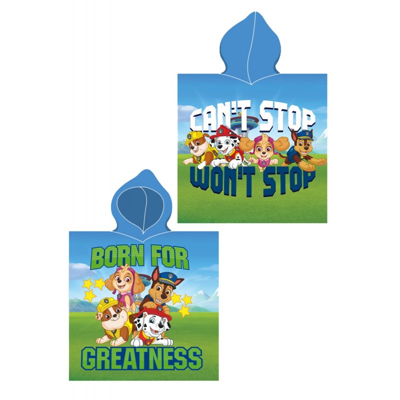 Ręcznik bawełniany ponczo z kapturem 50x115 Psi Patrol 