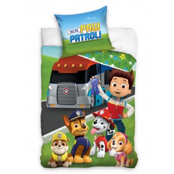 Pościel bawełna 140x200+1p70x90 Psi Patrol autobus 