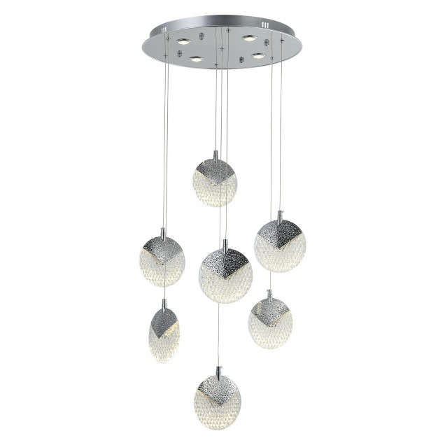 Designerska lampa wisząca srebro FABRINA 80497-02-P07-CR  SALON SYPIALNIA JADALNIA LUCEA