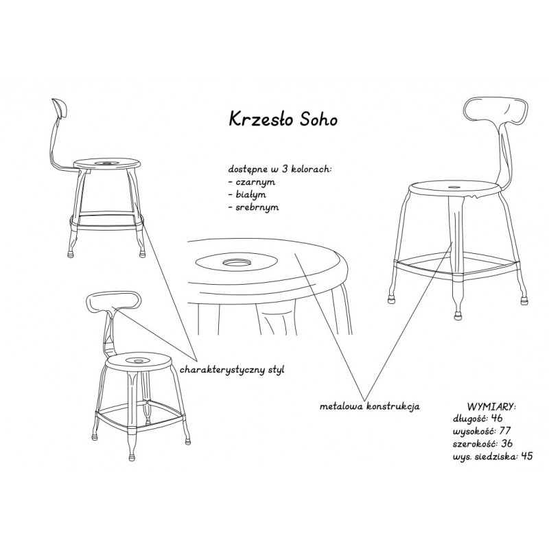 Krzesło SOHO - biały