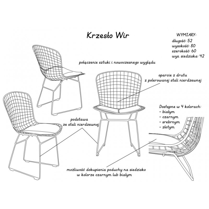 Krzesło WIR - srebrny