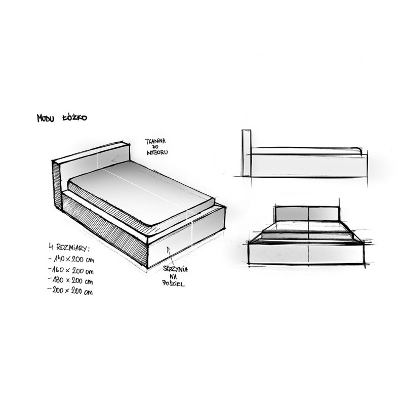 Łóżko MODU 200-160 - aronia(rv81)