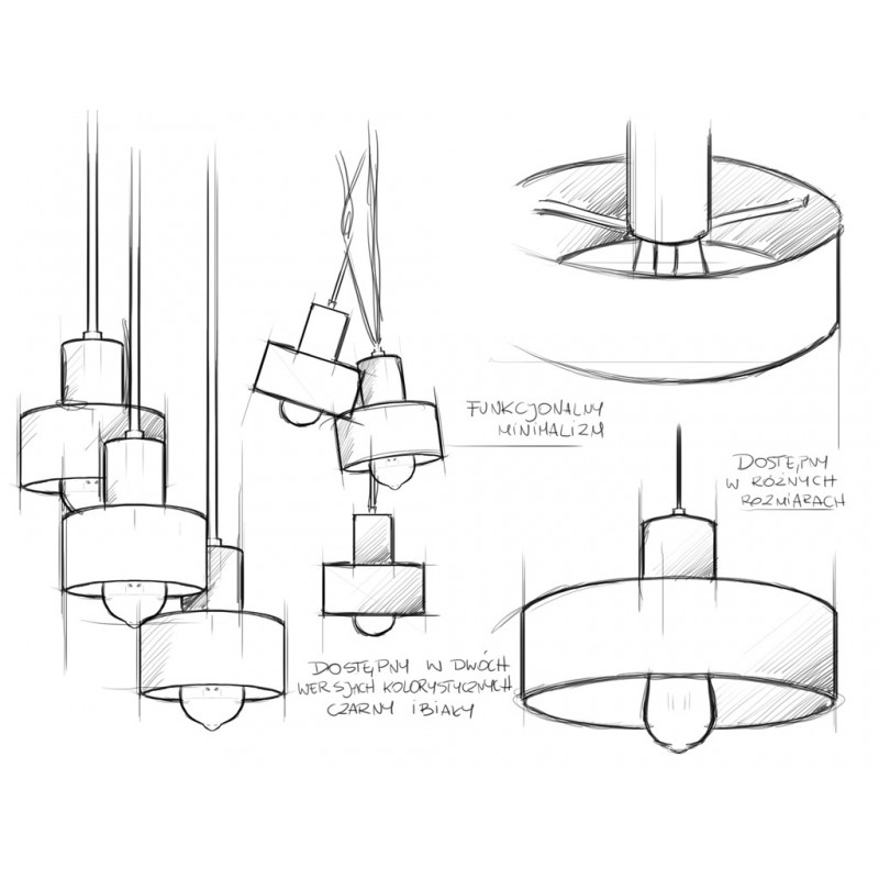 Lampa wisząca FAY 1 L - czarny