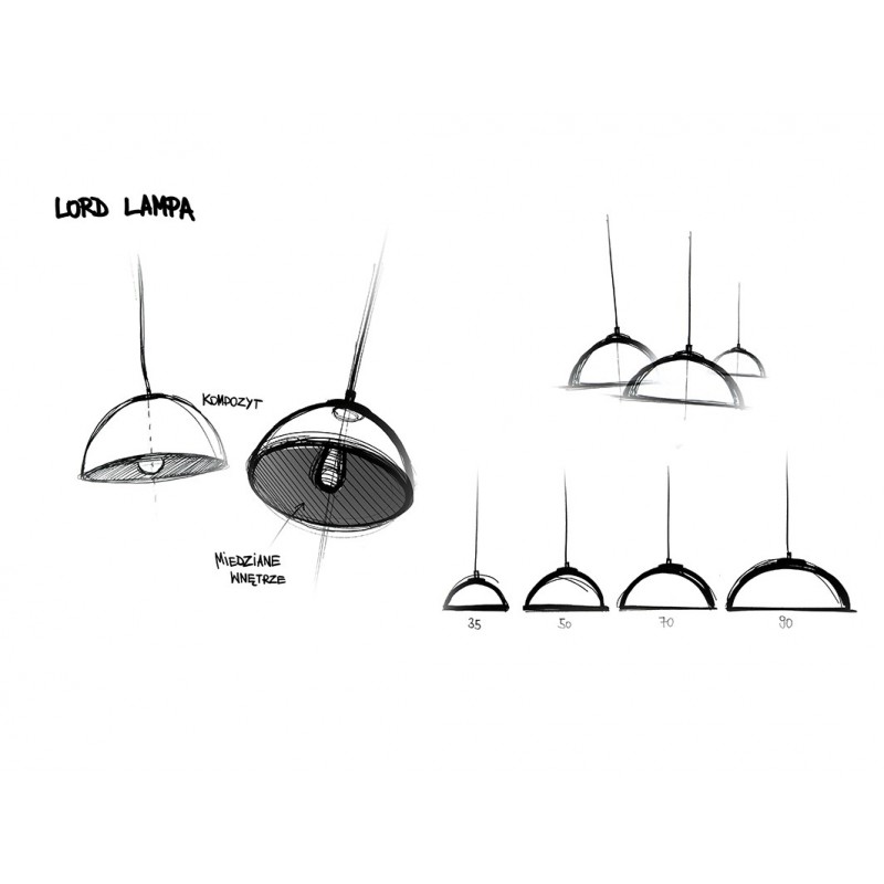 Lampa wisząca LORD 35 - miedziano-czarny