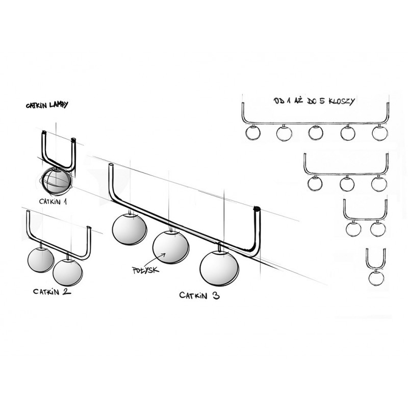 Lampa wisząca CATKIN 2 - czarny