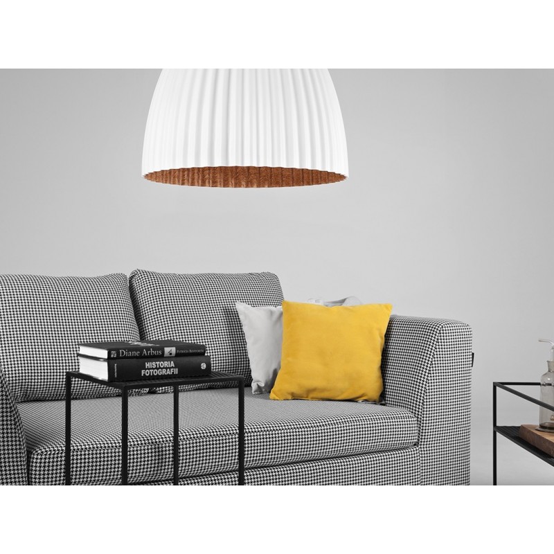 Lampa wisząca PLISSART L - biały/miedź