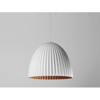 Lampa wisząca PLISSART M - biały/miedź