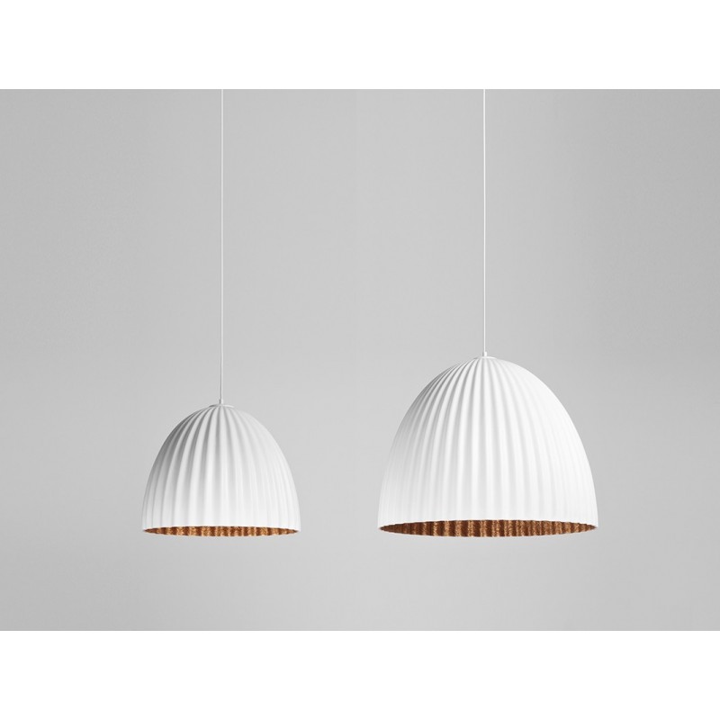 Lampa wisząca PLISSART M - biały/miedź