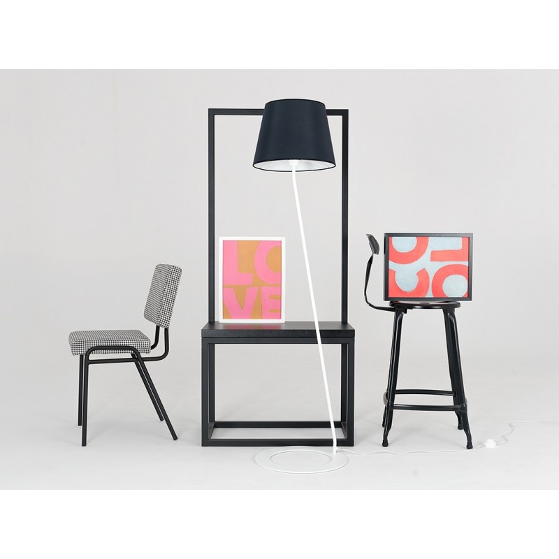 Lampa podłogowa SHADE FLOOR – klosz czarny, biały