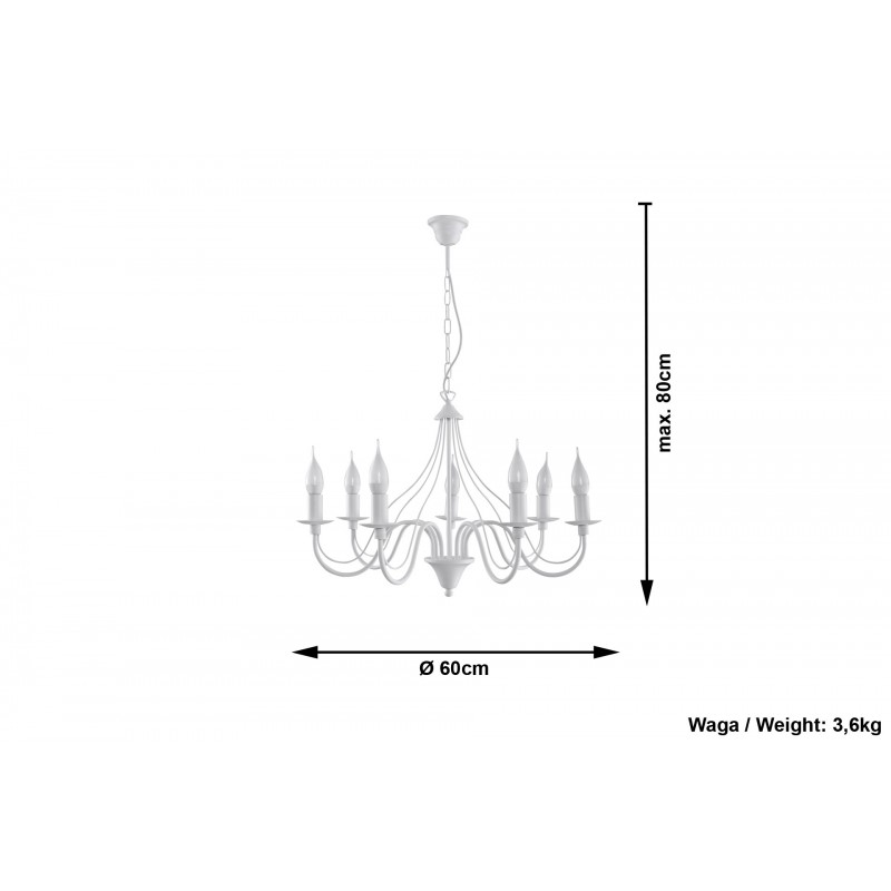 Żyrandol MINERWA 7 Biały
