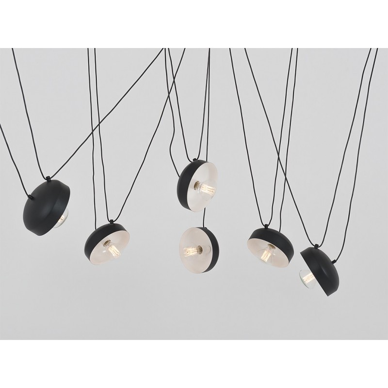 Lampa wisząca POPO FLAT 6 - czarny