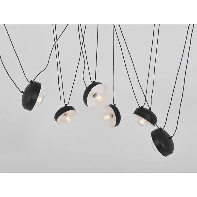 Lampa wisząca POPO FLAT 6 - czarny