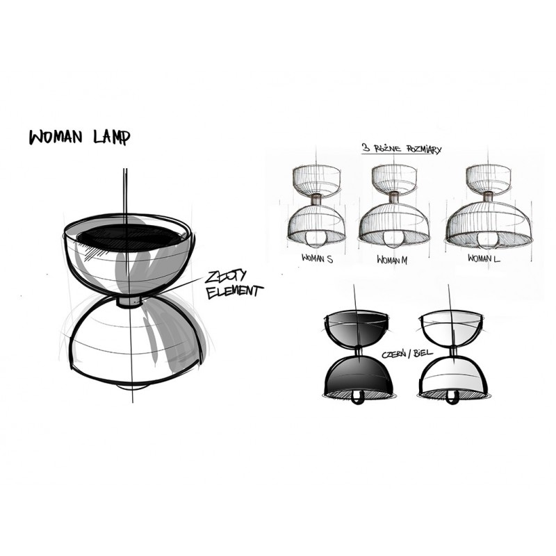 Lampa wisząca WOMAN M - biały