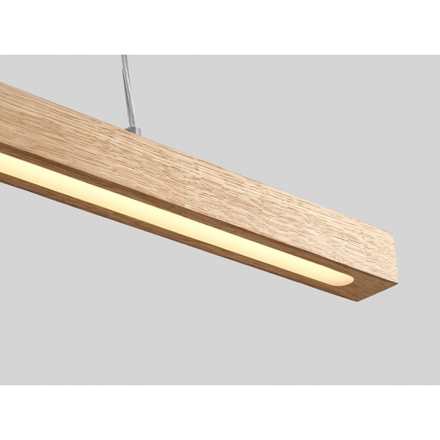 Lampa wisząca LINE PLUS L WOOD LOW - dąb - 4