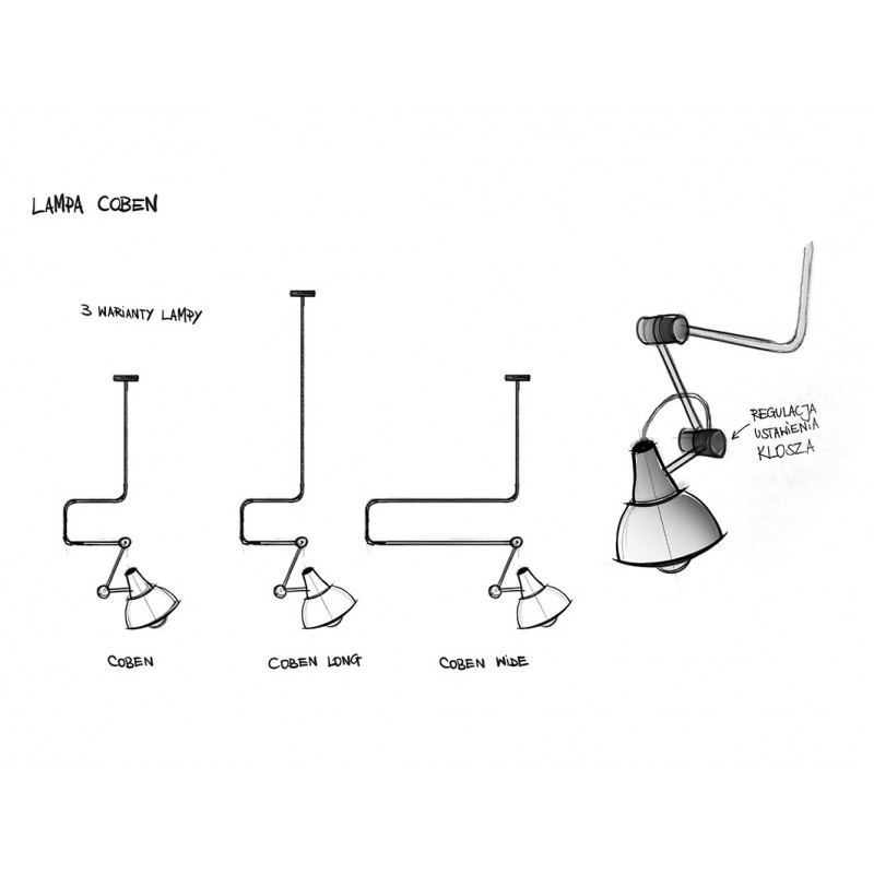 Lampa wisząca COBEN WIDE - czarny