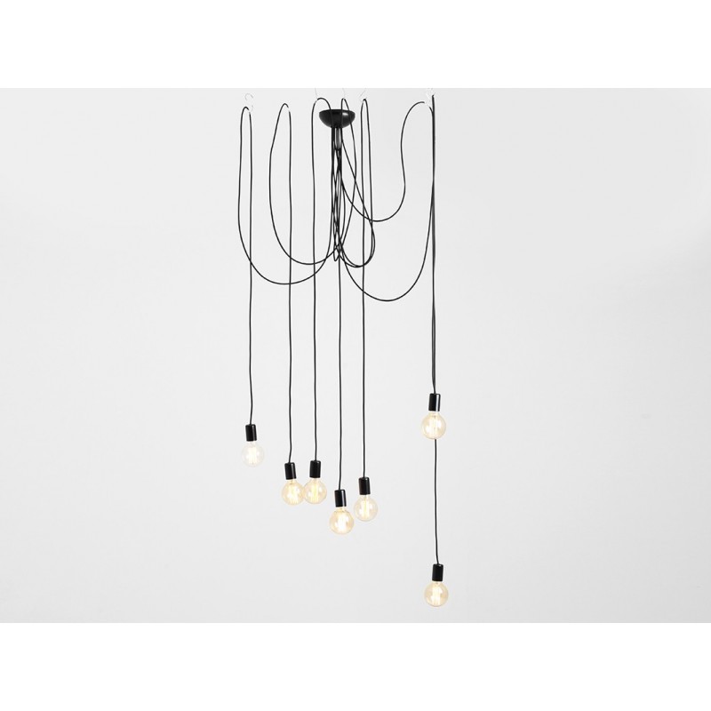 Lampa wisząca SPINNE 7 - czarny