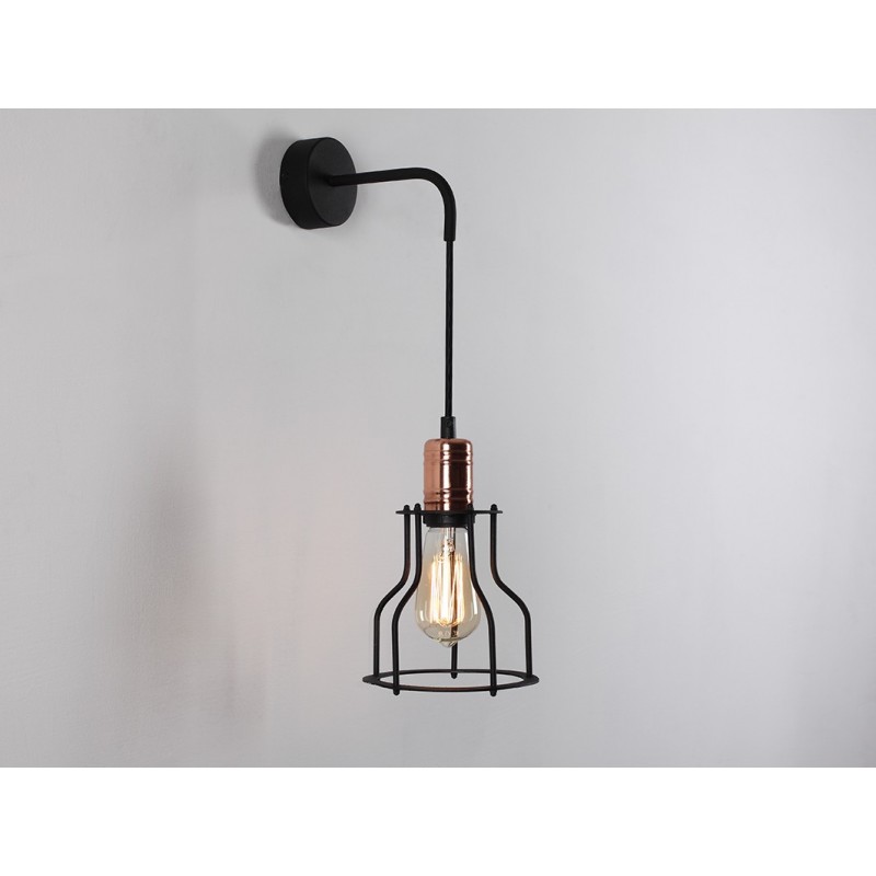 Lampa ścienna WORKER WIDE WALL - czarny
