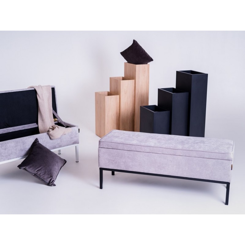 Pufa EDI METAL 120 - szare niebo(mt14), czarny