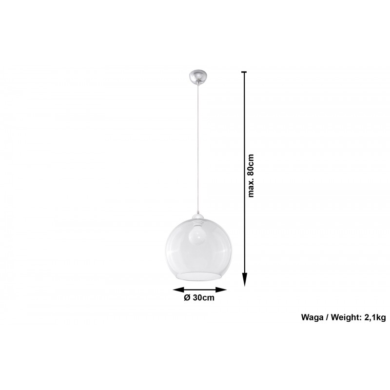 Lampa Wisząca BALL Transparentny