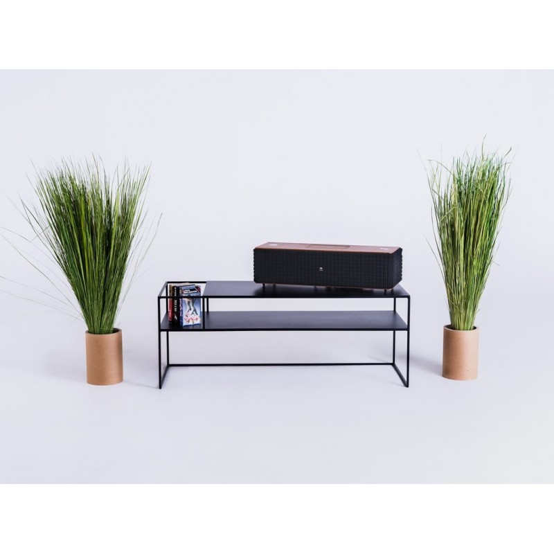 Stolik RTV SENSO FLOWER METAL 120x45 L - czarny