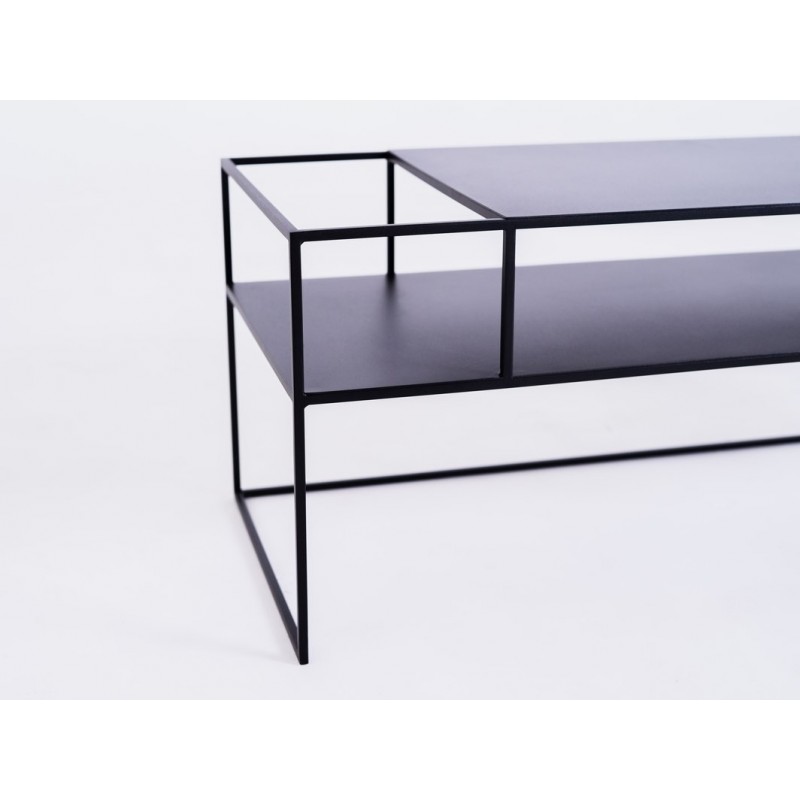 Stolik RTV SENSO FLOWER METAL 120x45 L - czarny