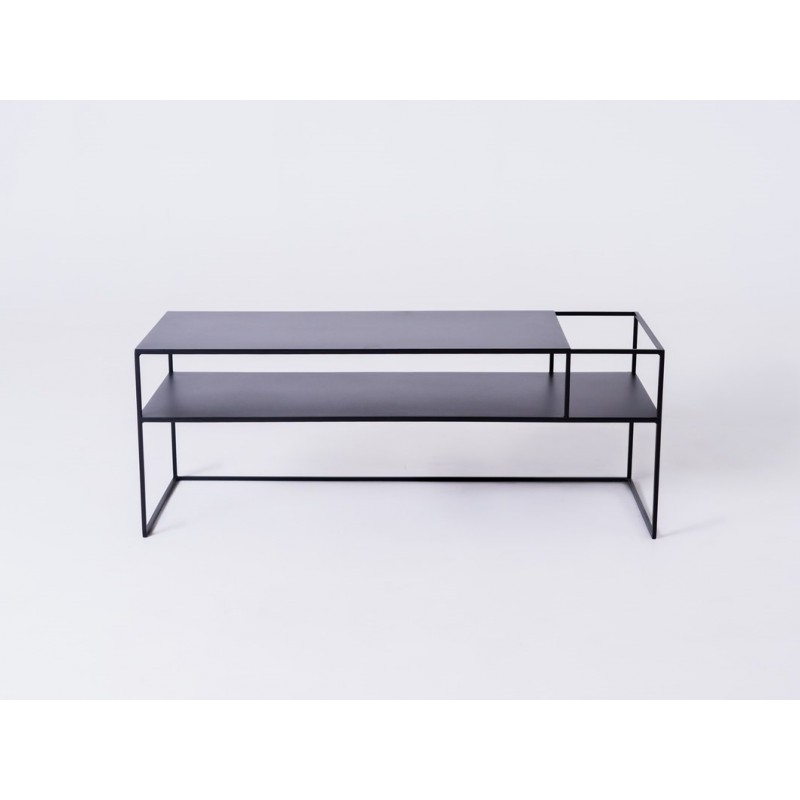 Stolik RTV SENSO FLOWER METAL 120x45 P - czarny