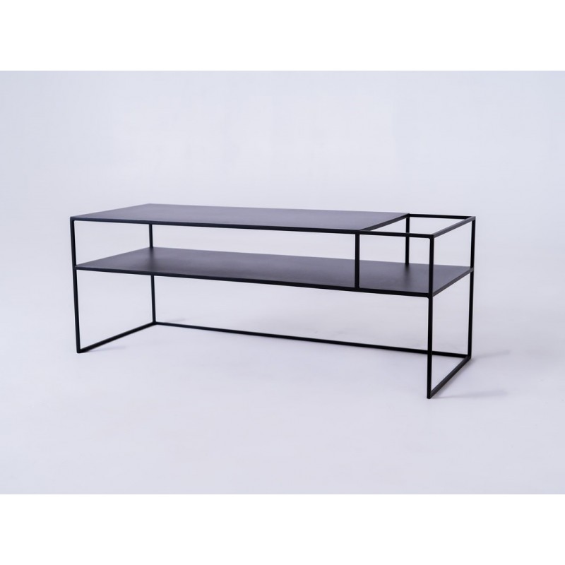 Stolik RTV SENSO FLOWER METAL 120x45 P - czarny