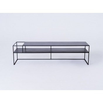 Stolik RTV SENSO FLOWER METAL 170x45 L - czarny