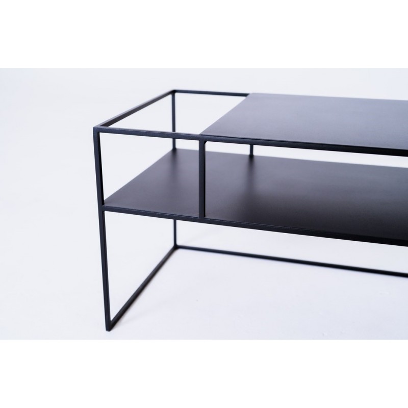 Stolik RTV SENSO FLOWER METAL 170x45 L - czarny