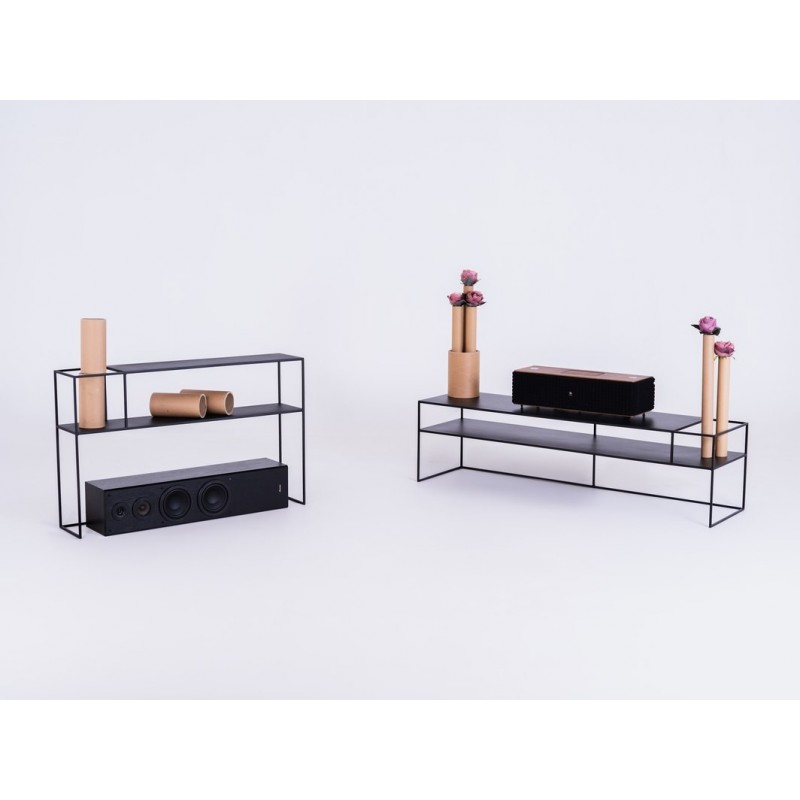 Stolik RTV SENSO FLOWER METAL 170x45 P - czarny