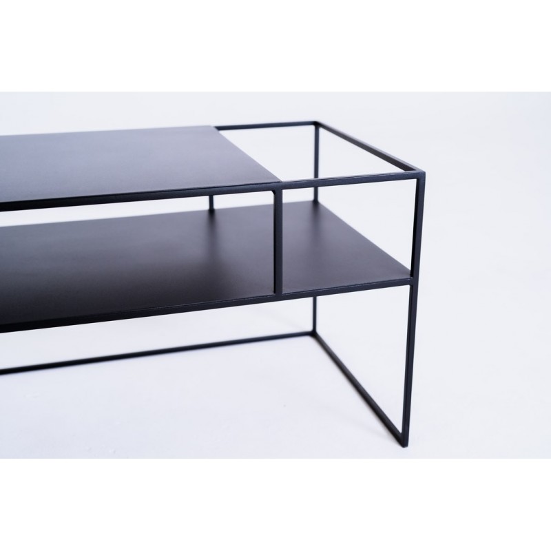 Stolik RTV SENSO FLOWER METAL 170x45 P - czarny