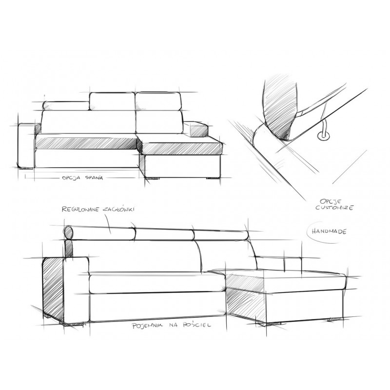 Narożnik rozkładany 4 os. ATLANTICA L