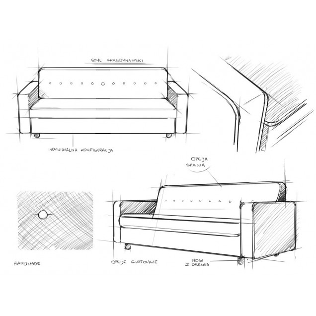 Sofa rozkładana 2 os. ZUGO - 5