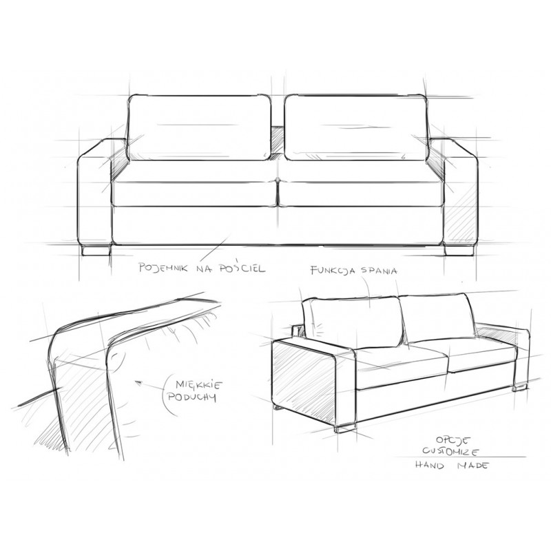 Sofa rozkładana 3 os. MEGGY
