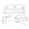 Sofa rozkładana 3 os. MEGGY