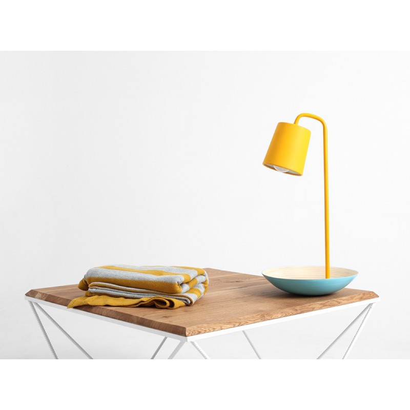 Stół kawowy DARYL SOLID WOOD 80 - dąb, biały