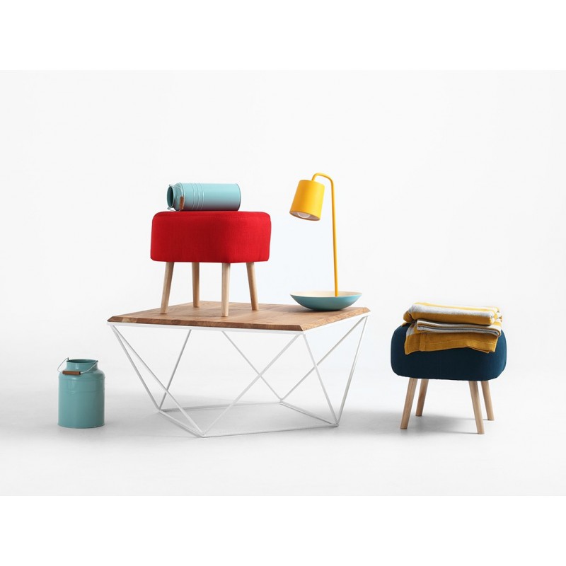 Stół kawowy DARYL SOLID WOOD 80 - dąb, biały