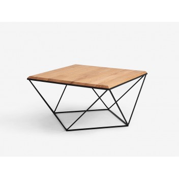 Stół kawowy DARYL SOLID WOOD 80 - dąb, czarny