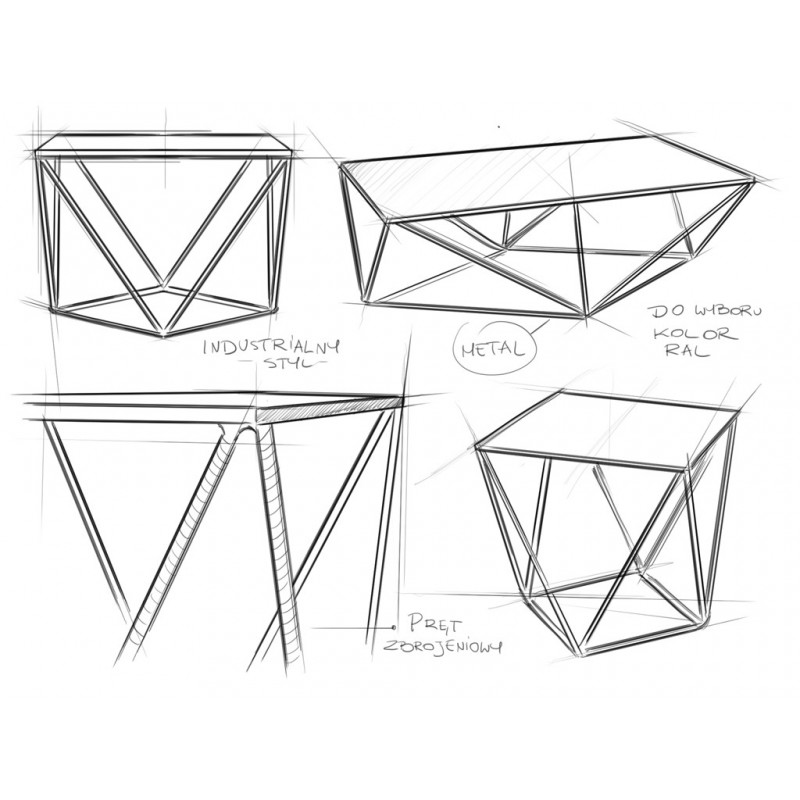 Stolik DARYL METAL 55