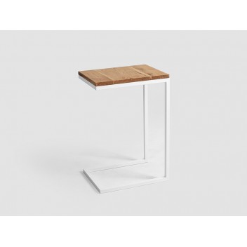 Stolik LUPE SOLID WOOD 30 - dąb, biały