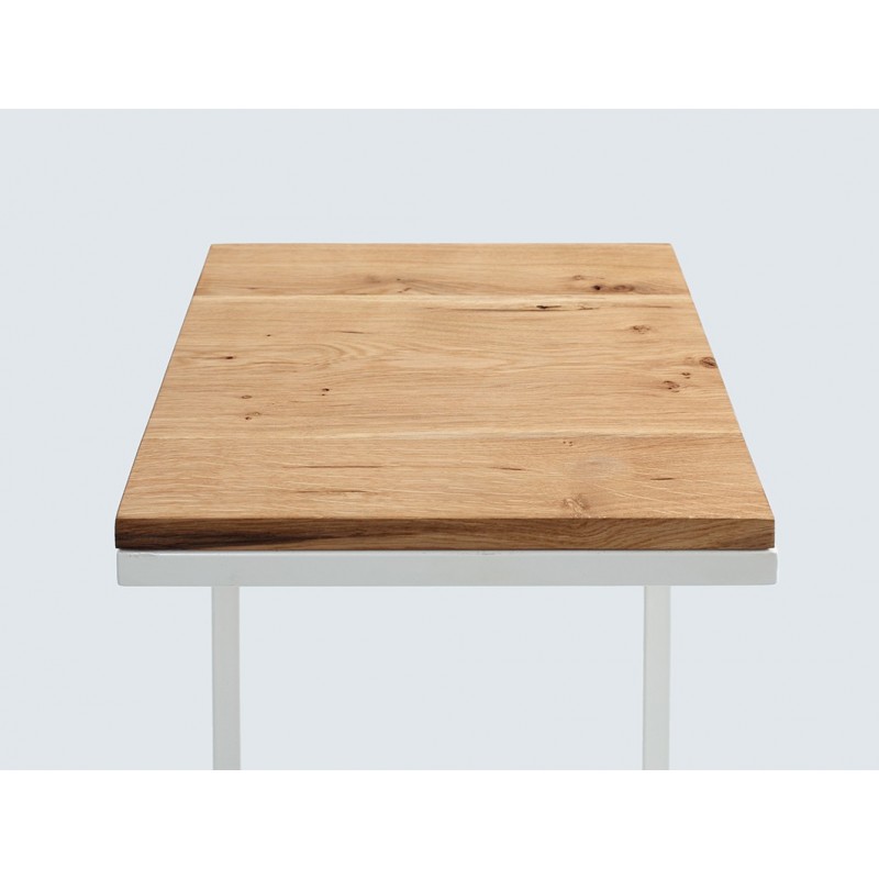 Stolik LUPE SOLID WOOD 30 - dąb, biały