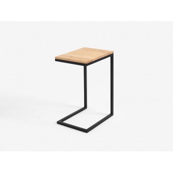 Stolik LUPE SOLID WOOD 30 - dąb, czarny