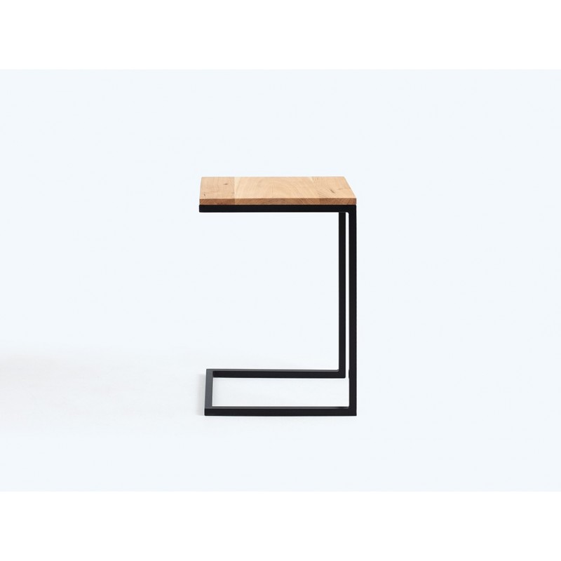 Stolik LUPE SOLID WOOD 30 - dąb, czarny