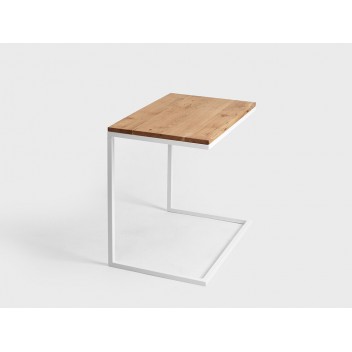 Stolik LUPE SOLID WOOD 60 - dąb, biały