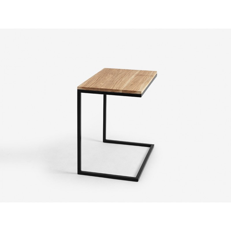 Stolik LUPE SOLID WOOD 60 - dąb, czarny