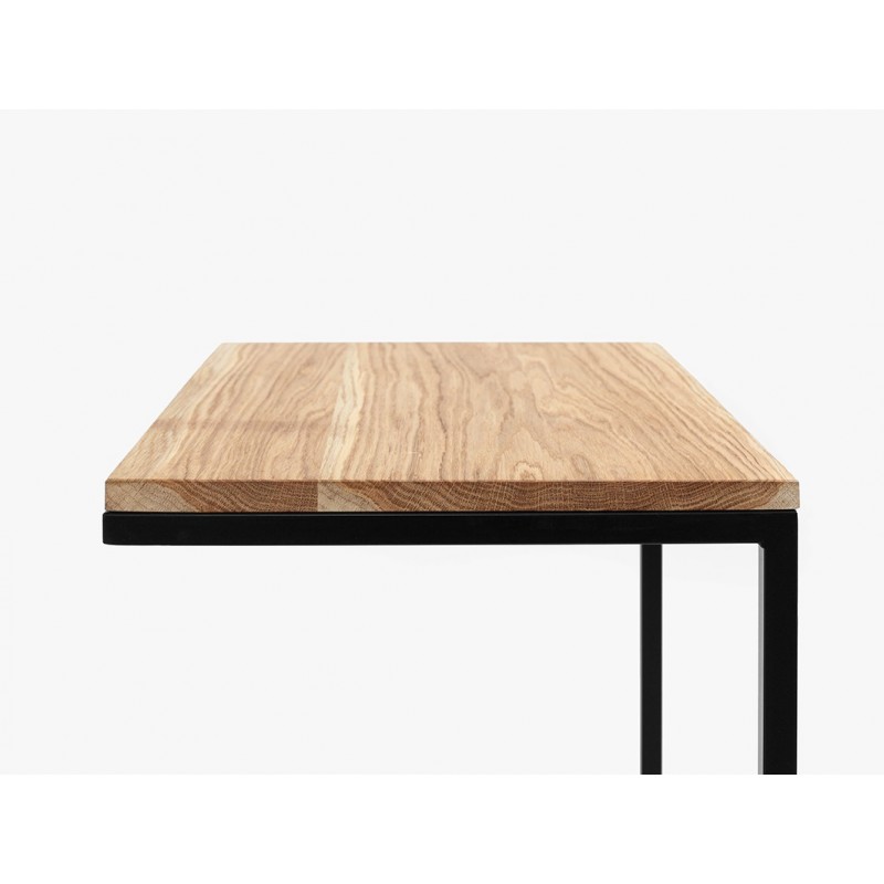 Stolik LUPE SOLID WOOD 60 - dąb, czarny