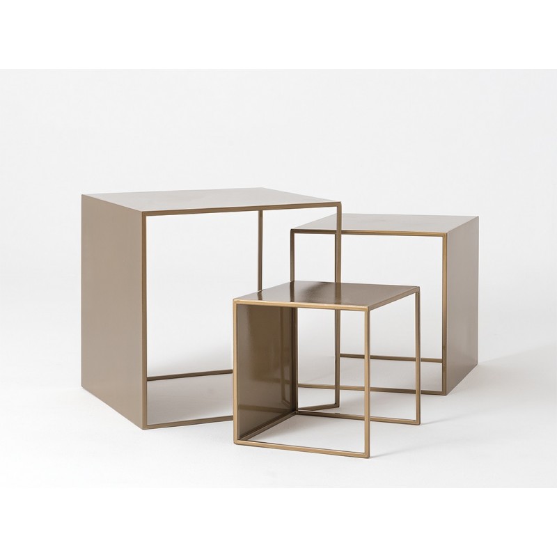 Stół kawowy zestaw 2 WALL TRIO METAL 35x45x55